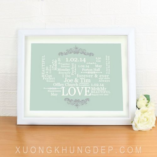 Khung ảnh cưới màu trắng dễ thương