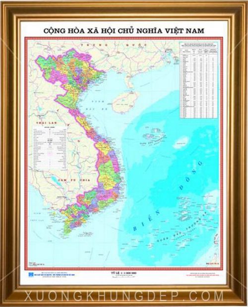 Khung bản đồ màu vàng đồng đẹp