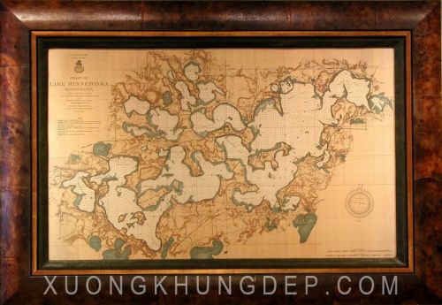 Khung bản đồ màu nâu cổ điển