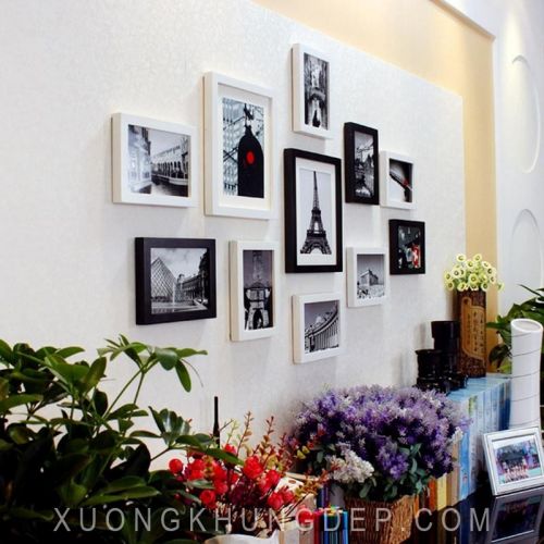 Khung ảnh treo tường trắng đen