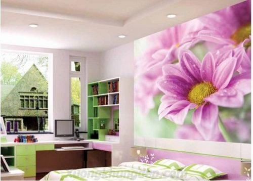 Tranh In Dán Tường Hoa Cúc Tím