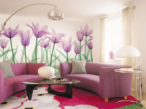 Tranh In Dán Tường Hoa Tím Thơ Mộng
