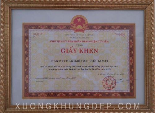 Khung giấy khen đẹp trang nhã