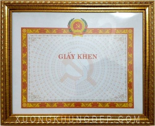 Khung giấy khen màu đồng nổi bật
