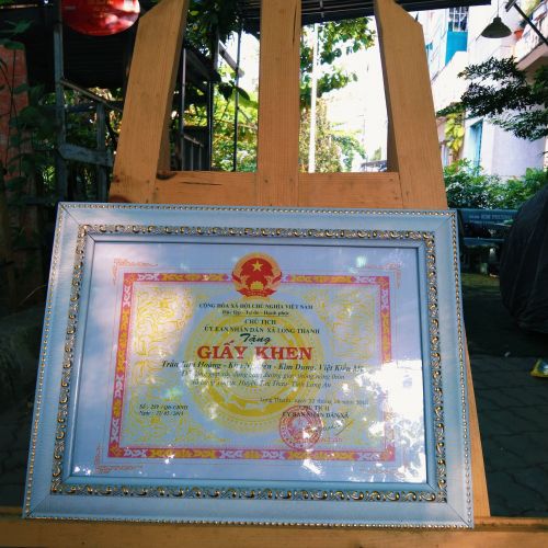 Khung bằng khen ,giấy khen 3503 Trắng