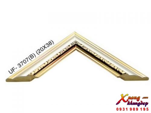 Khung Tranh Gỗ Composite Màu Trắng Pha Vàng Nhẹ
