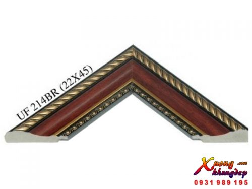 Mẫu Khung Tranh Cổ Điển Composite Nâu Viền Vàng Đồng