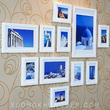 Bộ khung tranh treo tường đơn giản màu trắng