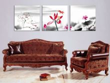 Tranh In Bức Vẽ Hoa Sen Bộ 3 Bức