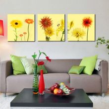 Tranh In Cẩm Chướng Tulip Cúc Bộ 3 Bức