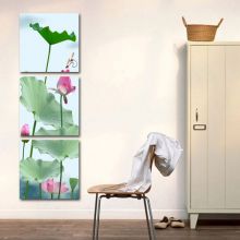 Tranh In Hoa Sen Chuồn Chuồn Bộ 3 Bức