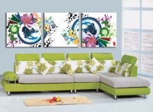 Tranh In Hoa Văn Sặc Sỡ Bộ 3 Bức