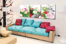 Tranh In Tứ Quý Hoa Mẫu Đơn Nhiều Màu Bộ 3 Bức