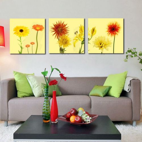 Tranh In Cẩm Chướng Tulip Cúc Bộ 3 Bức