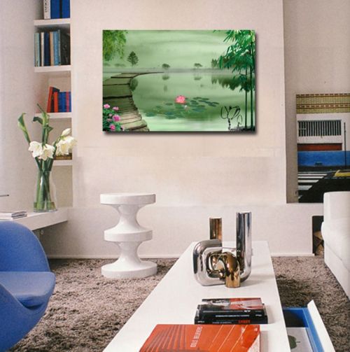 Tranh In canvas Ao Sen