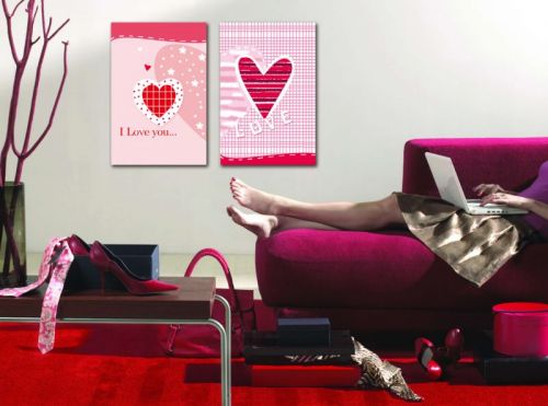 Tranh In canvas I Love You Bộ 2 Bức