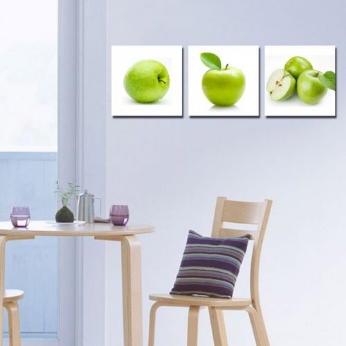 Tranh In Canvas Quả Táo Xanh Bộ 3 Bức