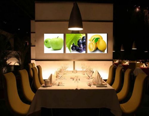 Tranh In Canvas Táo Nho Cam Bộ 3 Bức
