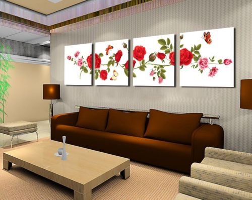 Tranh In Dây Hoa Hồng Leo Bộ 4 Bức
