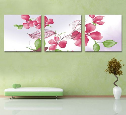 Tranh In Hoa Chân Trâu Bộ 3 Bức