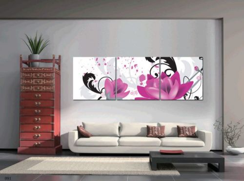 Tranh In Hoa Tím Cánh Rơi Bộ 3 Bức