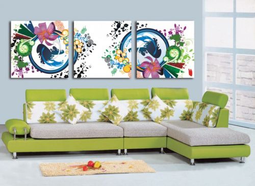 Tranh In Hoa Văn Sặc Sỡ Bộ 3 Bức