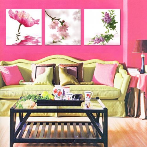 Tranh In Những Bông Hoa Trên Mặt Nước Bộ 3 Bức