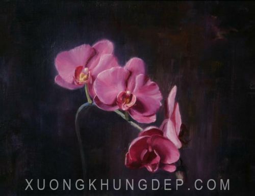 Tranh In Sơn Dầu Cành Lan Ngọc Điểm
